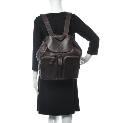 Prada Calfskin Backpack Brown 2 of 9