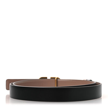Valentino Garavani Glossy Calfskin VLogo Reversible 40mm Belt 75 30 Smokey Beige Black 4 of 7