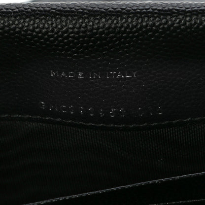 Saint Laurent Grain De Poudre Matelasse Chevron Monogram Envelope Chain Wallet Black 6 of 8