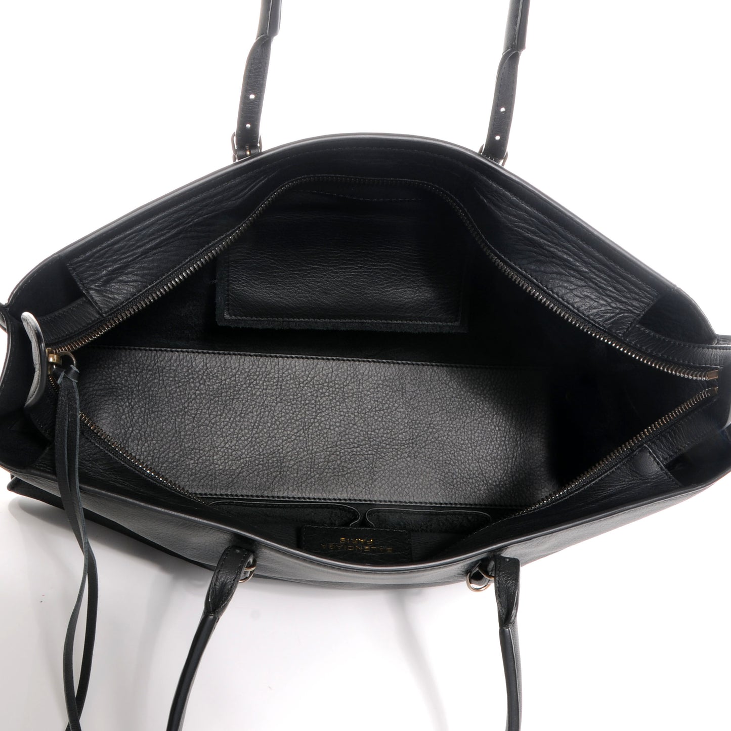 Veau Papier Medium Office Zip Tote Black