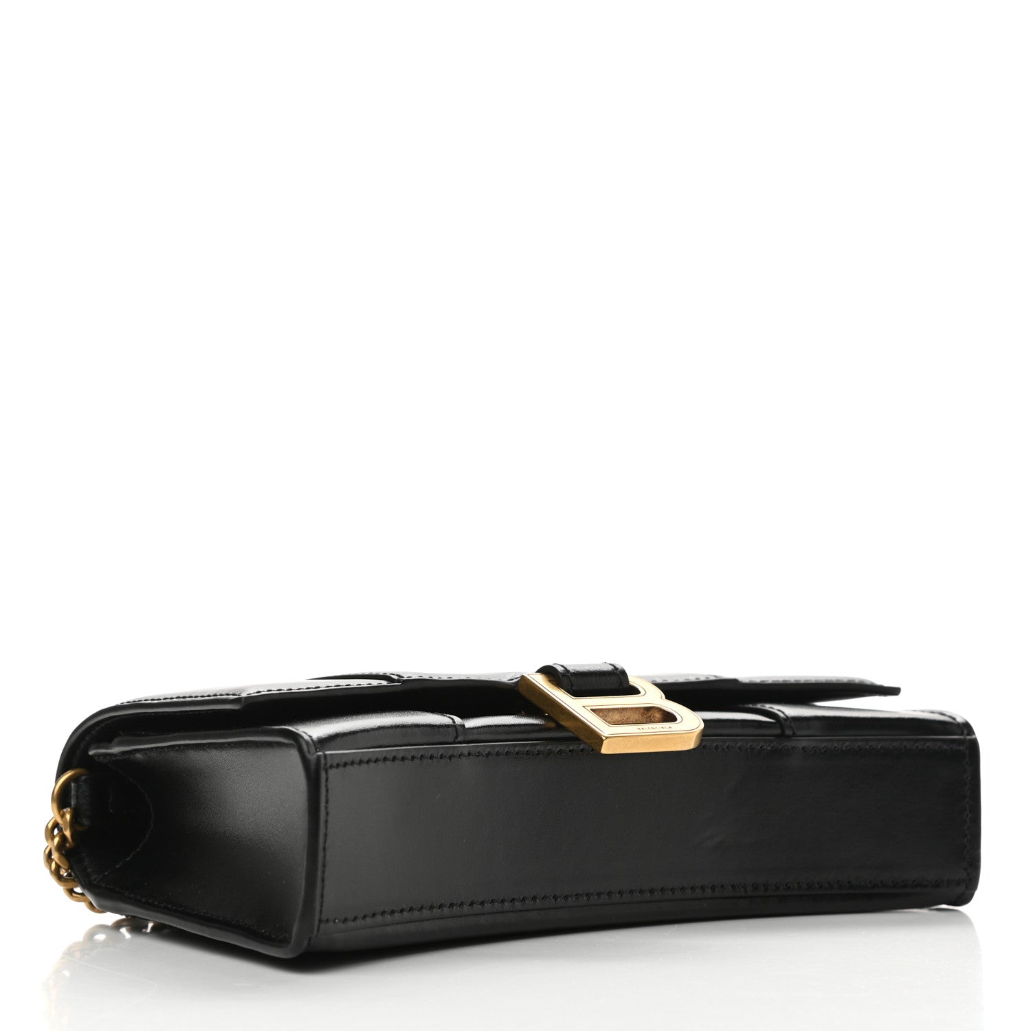Balenciaga Shiny Box Calfskin Hourglass Chain Bag Black 4 of 9
