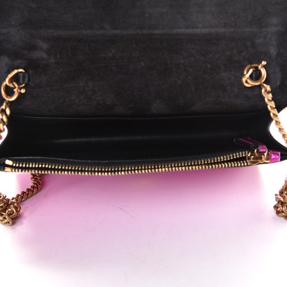 Saint Laurent Metallic Calfskin Classic Monogram Kate Tassel Chain Wallet Fuchsia 4 of 8