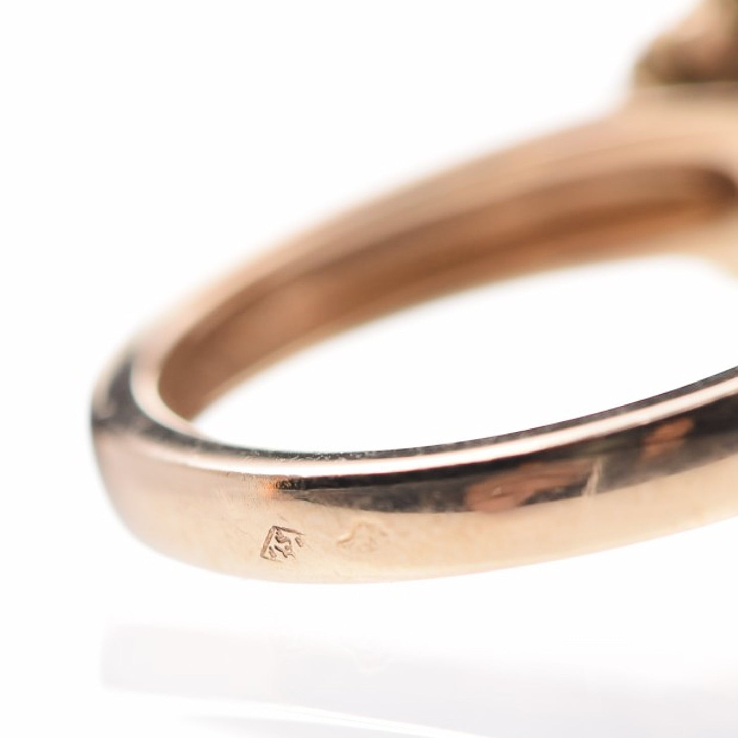 18K Yellow Gold Diamond Vintage Alhambra Ring 52 6