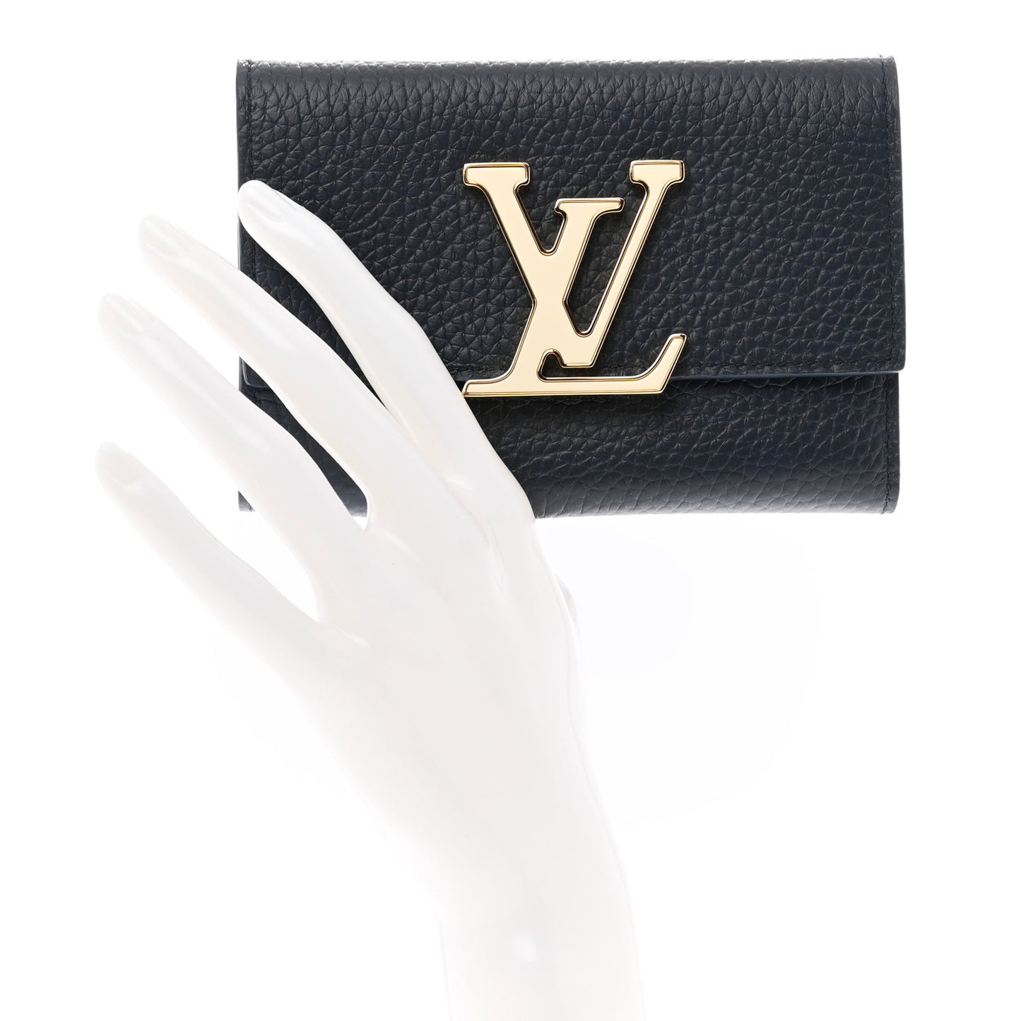 Taurillon Capucines Compact Maxi Wallet Navy
