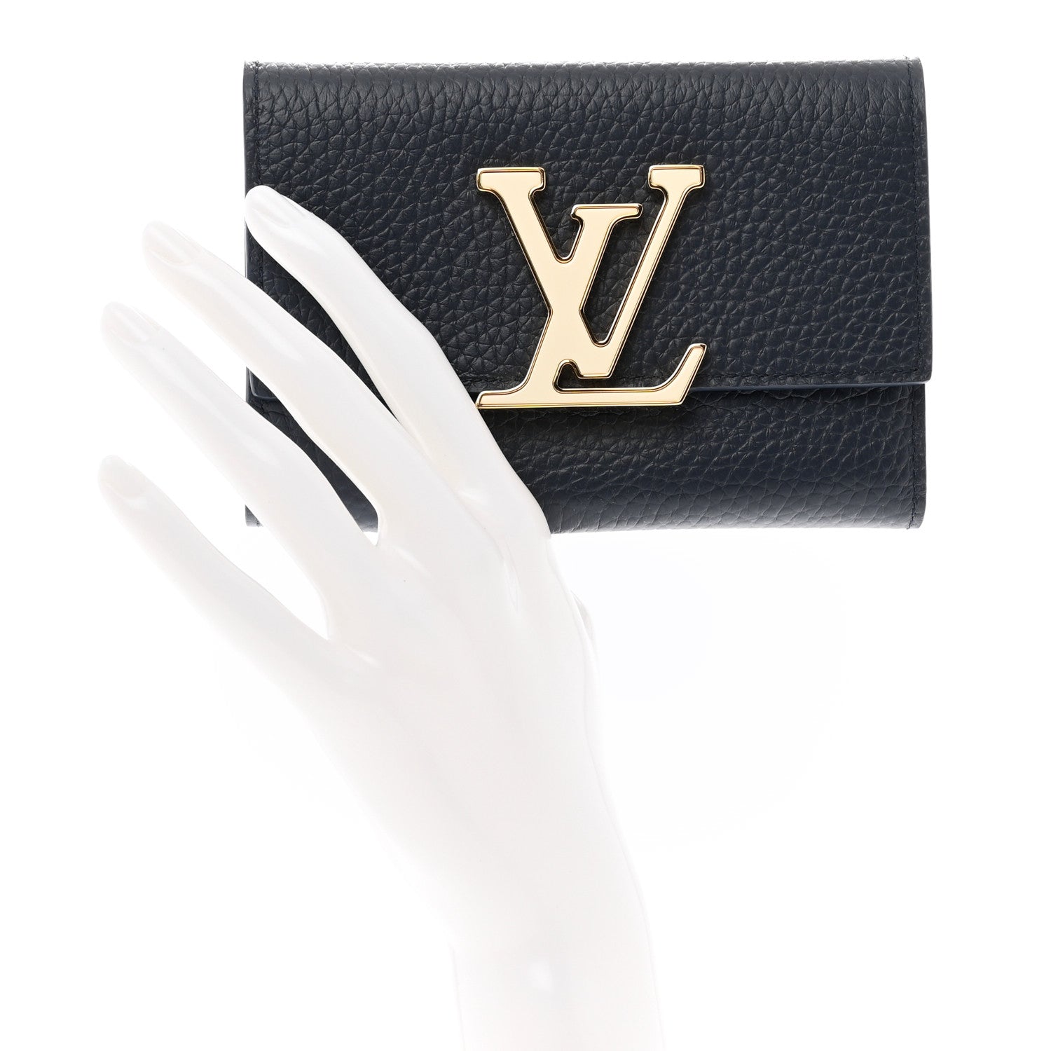 Louis Vuitton Taurillon Capucines Compact Maxi Wallet Navy 2 of 7