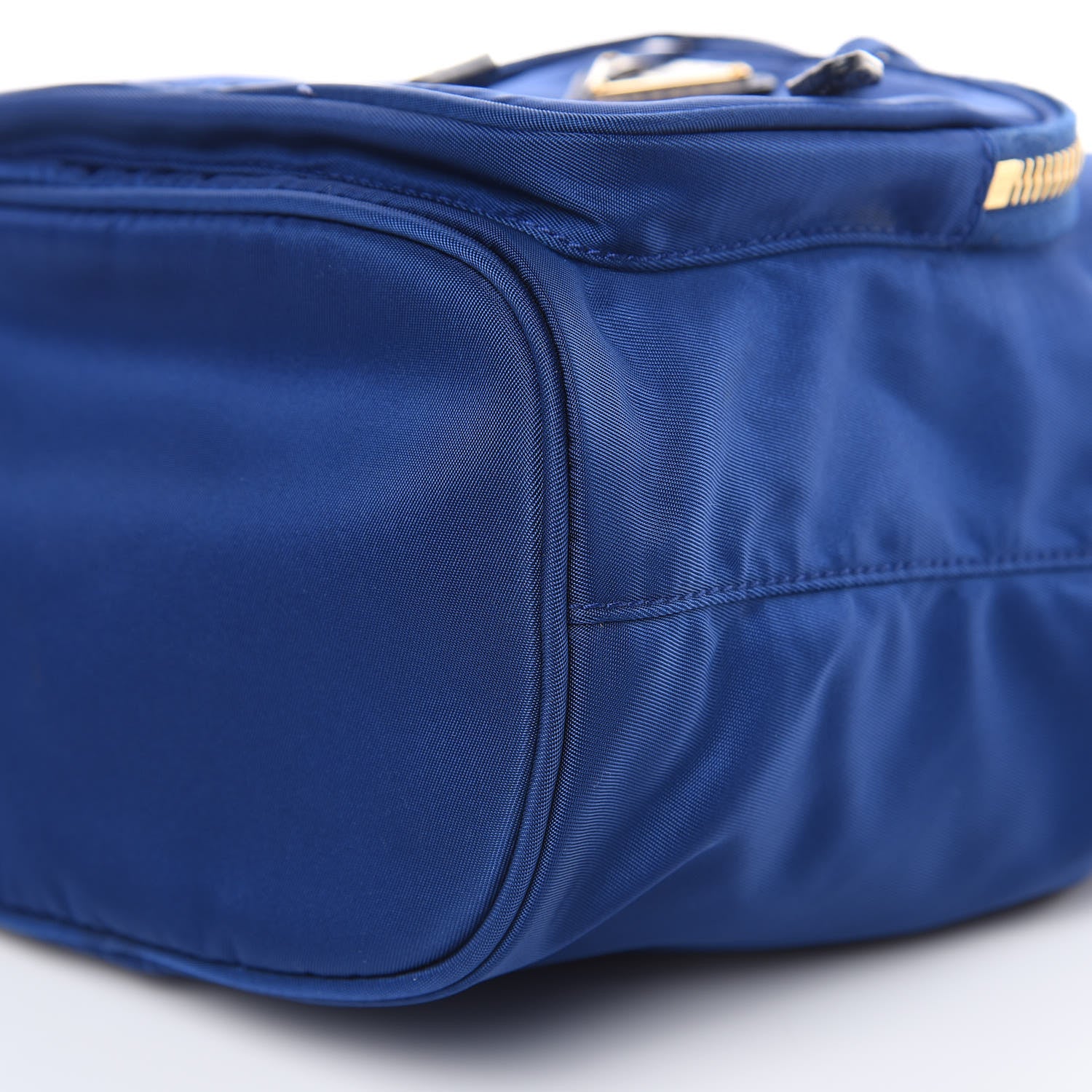 Prada Saffiano Tessuto Nylon Mini Bucket Crossbody Bag Royal 10 of 10