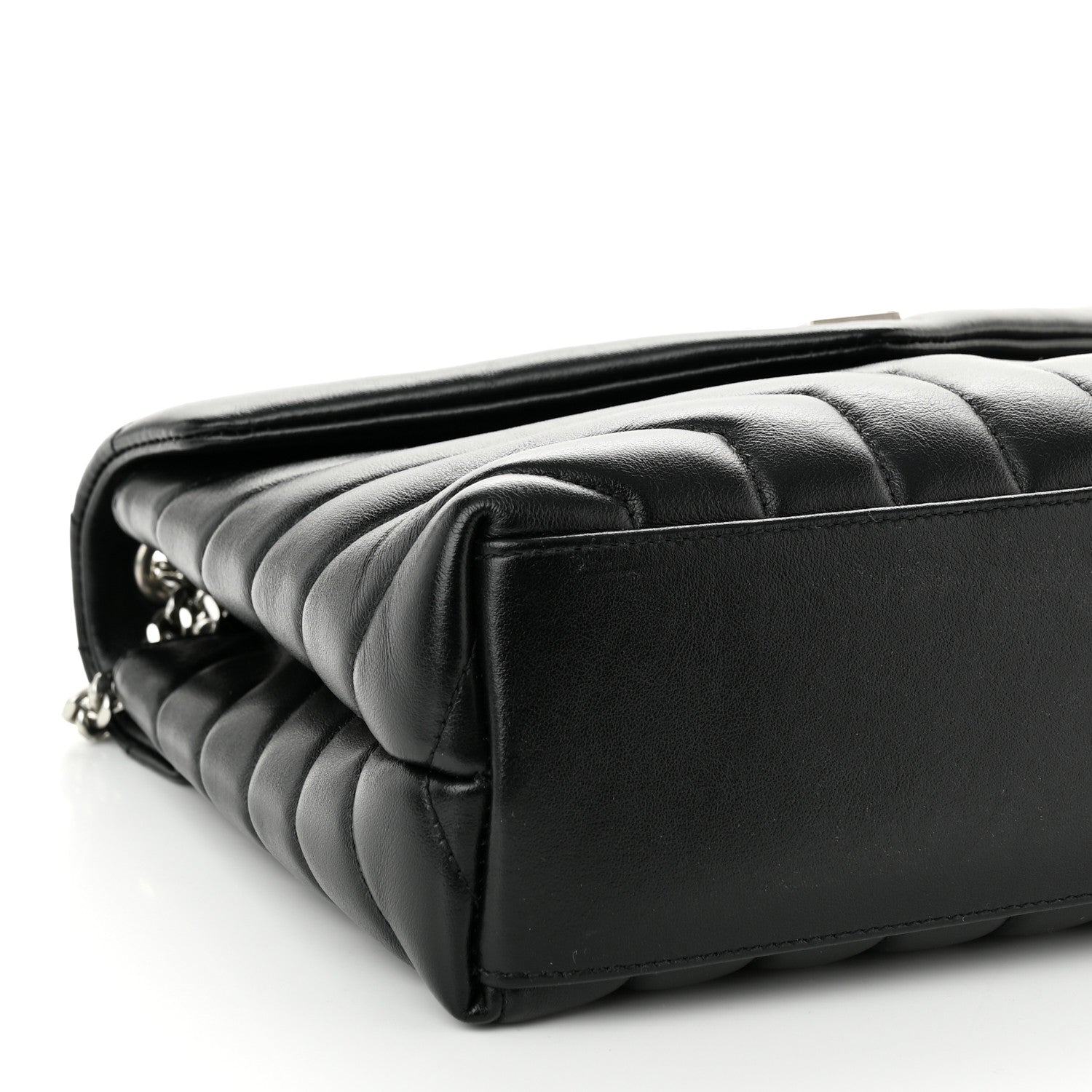 Saint Laurent Calfskin Y Quilted Monogram Small Loulou Chain Satchel Black 10 of 11