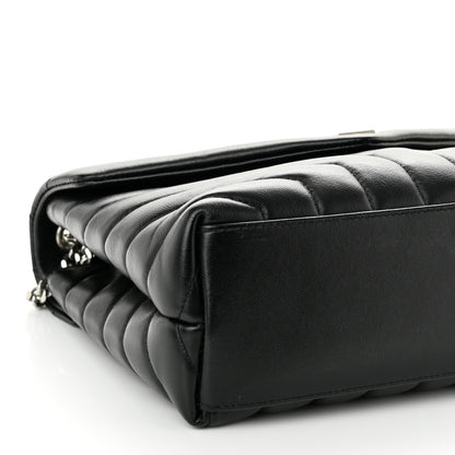 Saint Laurent Calfskin Y Quilted Monogram Small Loulou Chain Satchel Black 10 of 11