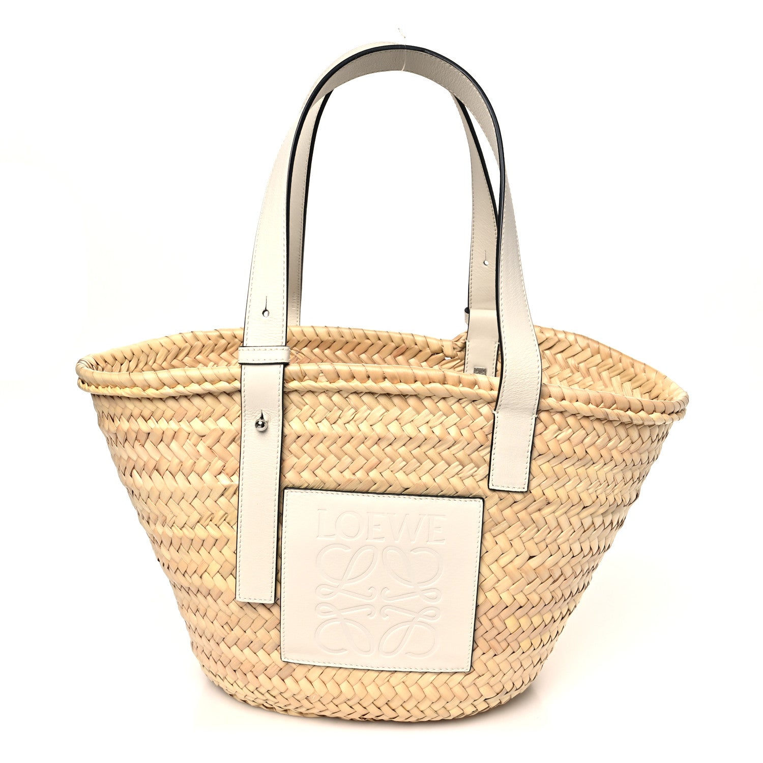 Loewe Raffia Basket Tote Bag Natural White 1 of 8