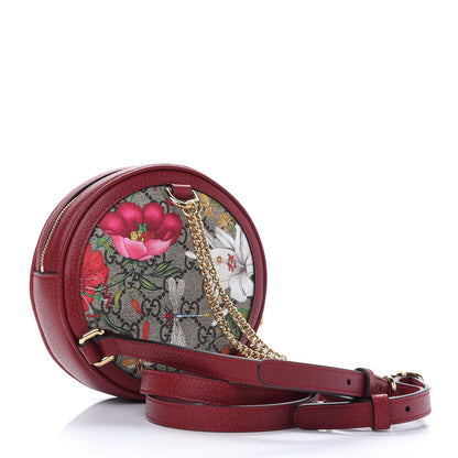 Gucci GG Supreme Monogram Web Flora Mini Ophidia Round Backpack Red 3 of 9
