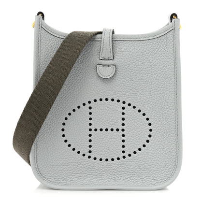 Hermes Taurillon Clemence Amazone Evelyne TPM Bleu Pale Etain 1 of 10