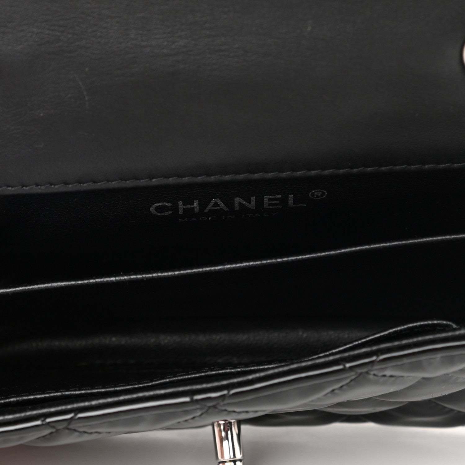 Chanel Patent Calfskin Quilted Extra Mini Rectangular Flap Black 5 of 10