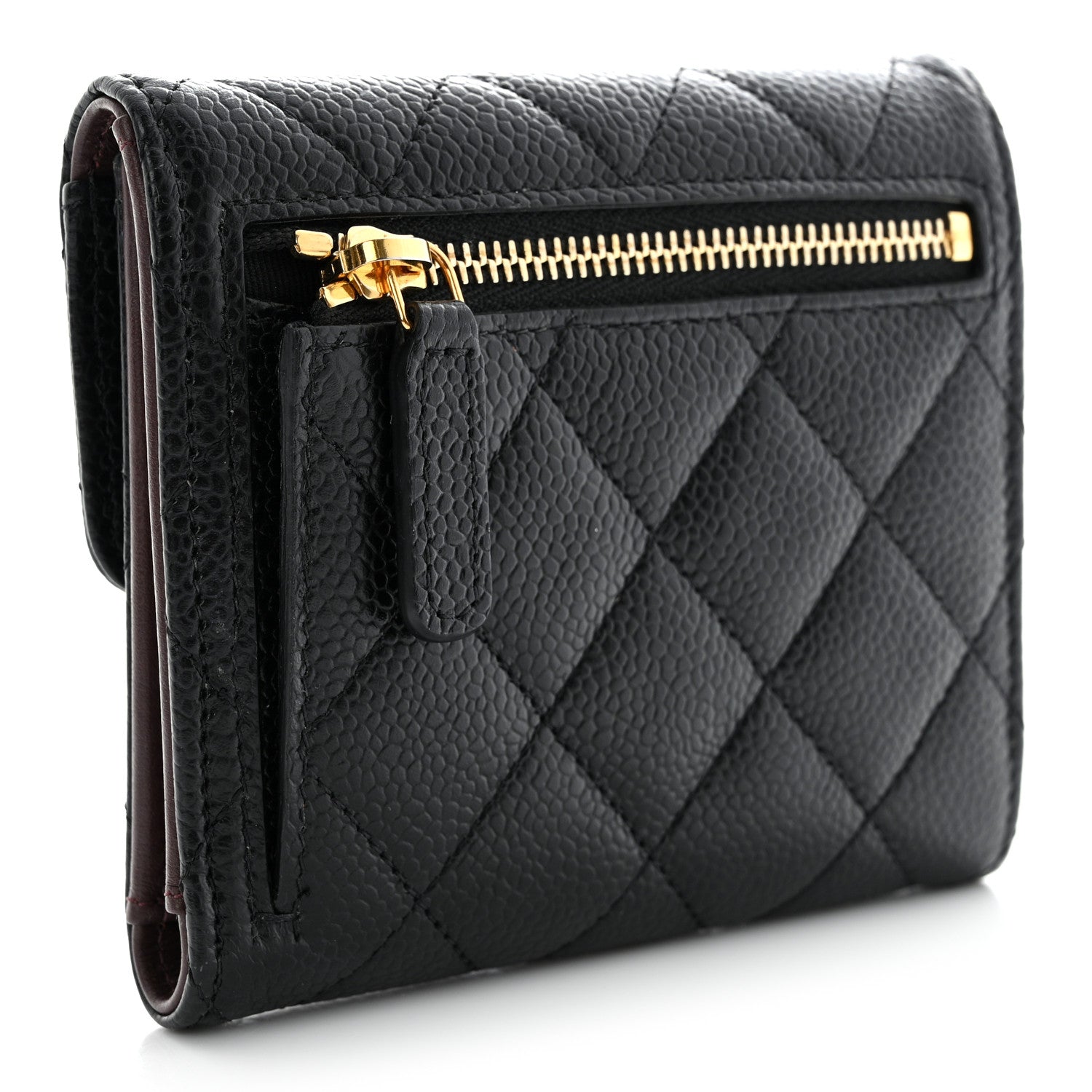 Chanel Caviar Quilted Compact Flap Wallet Black 3 of 9