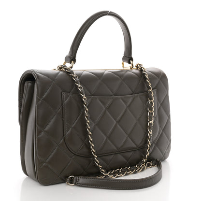 Chanel Lambskin Quilted Medium Trendy CC Flap Dual Handle Bag Dark Khaki 3 of 11