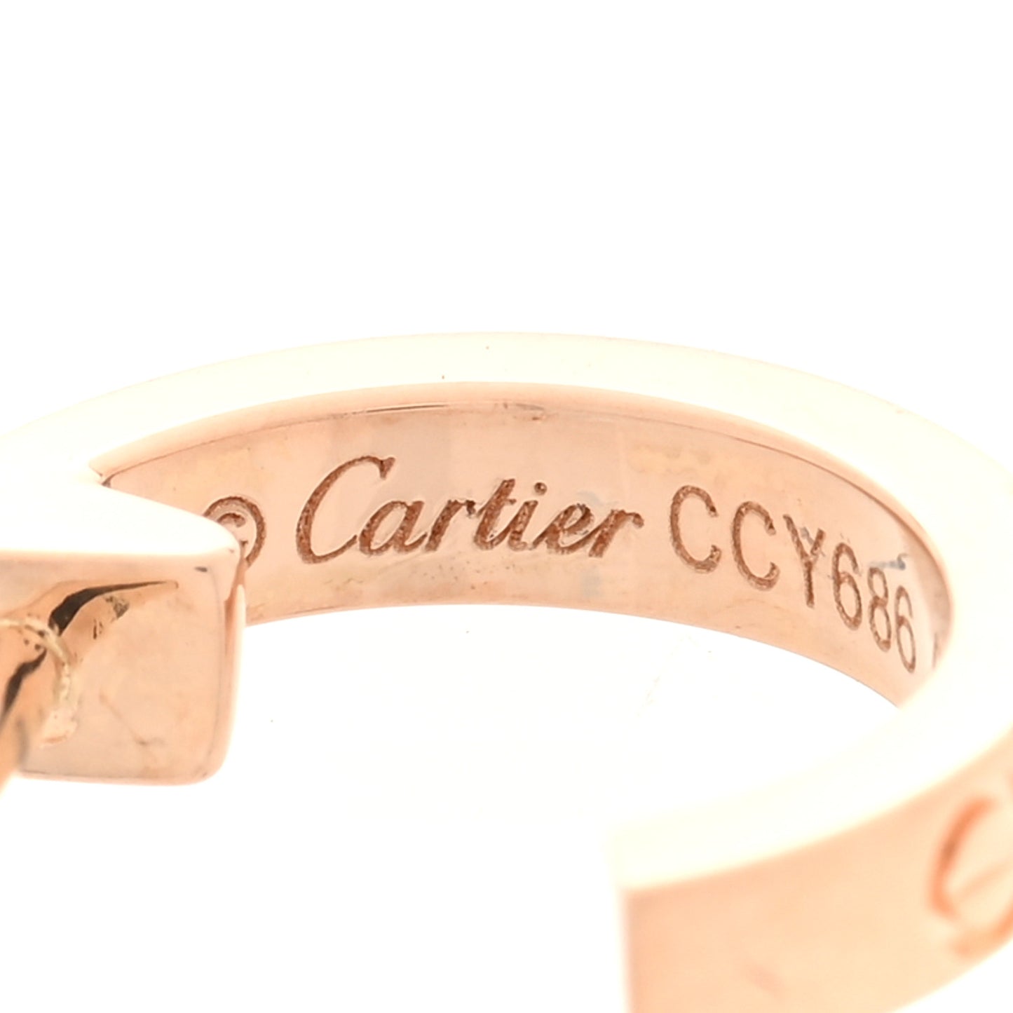 18K Pink Gold Small LOVE Hoop Earrings
