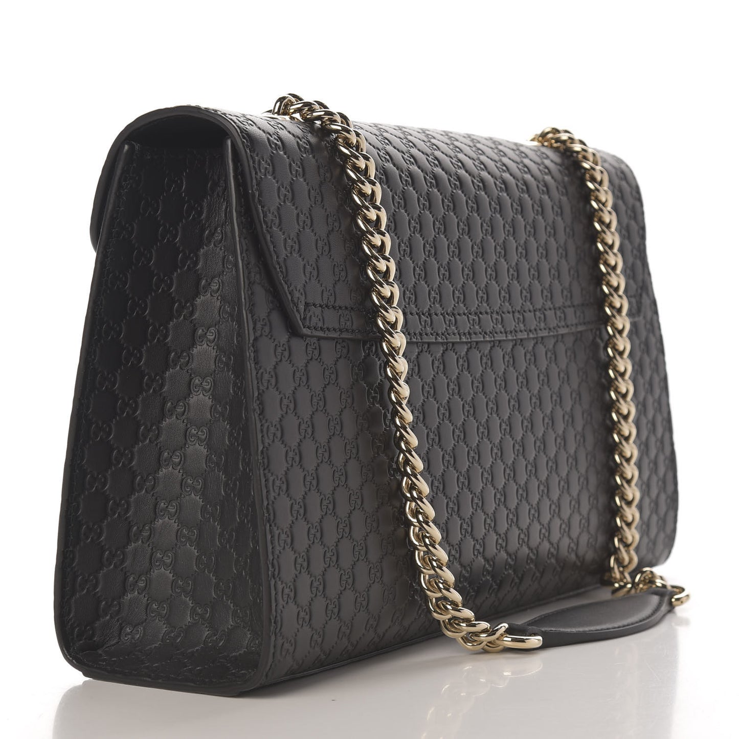 Microguccissima Medium Emily Chain Shoulder Bag Black