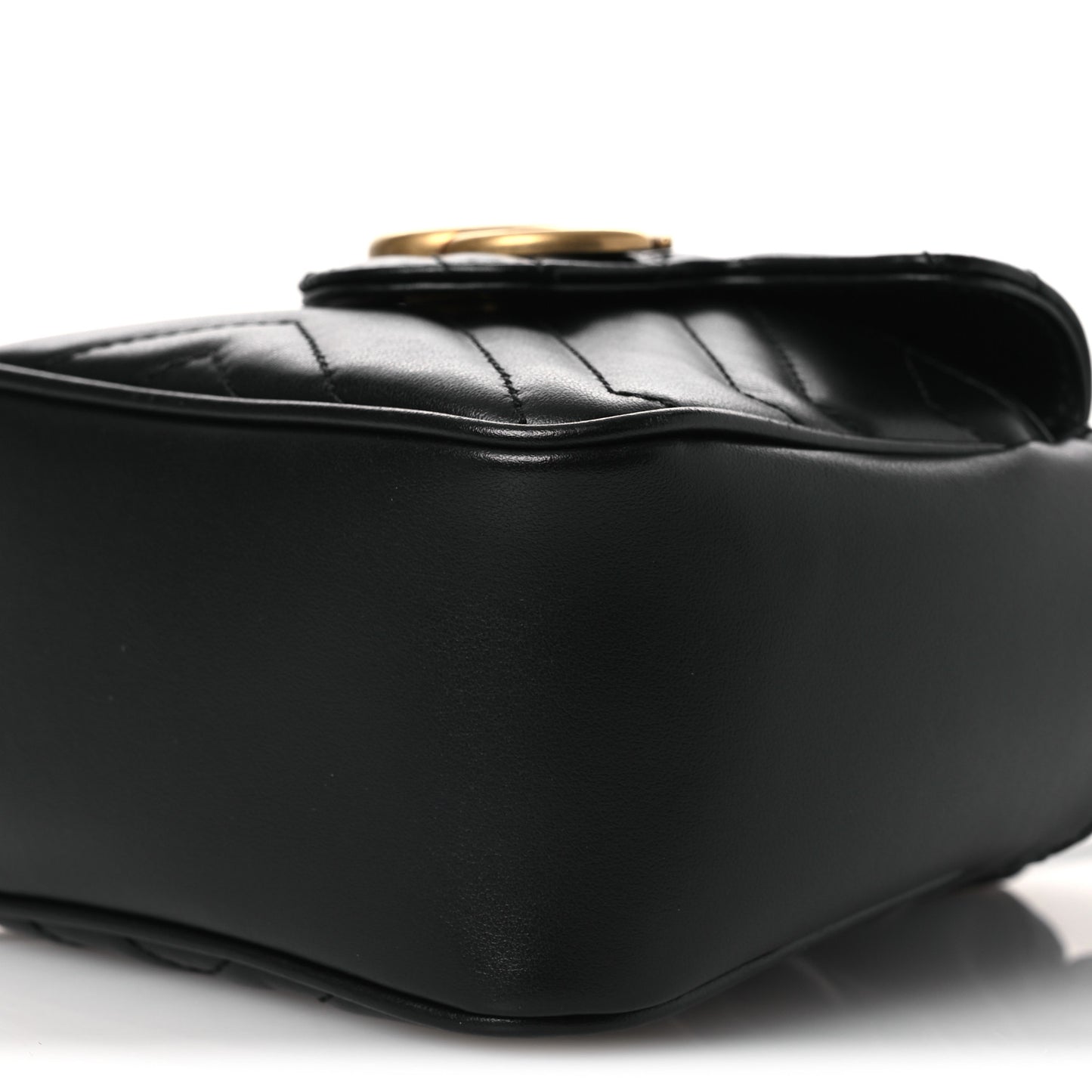 Calfskin Matelasse Front Pocket Mini GG Marmont Bucket Bag Black
