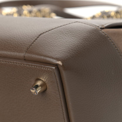 Christian Louboutin Suede Grained Calfskin Studded Large Eloise Satchel Brown 11 of 18