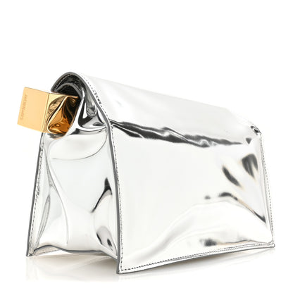 Jacquemus Metallic Patent Calfskin La Pochette Rond Carre Silver 3 of 6