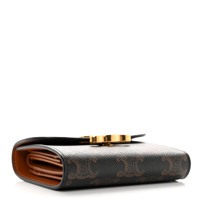 Celine Triomphe Canvas Small Triomphe Wallet Tan 4 of 9
