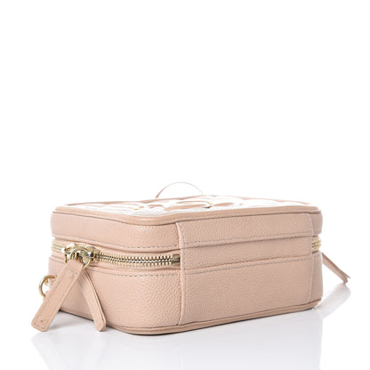 Chanel Caviar Quilted Small CC Filigree Vanity Case Beige 4 of 9