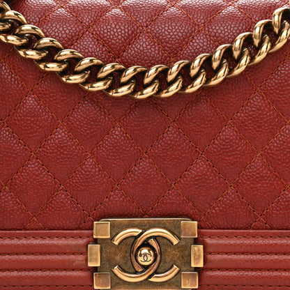 Chanel Caviar Quilted Medium Boy Flap Dark Orange 9 of 12