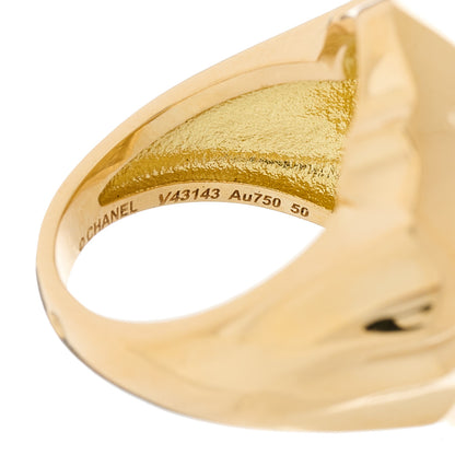 Chanel 18K Yellow Gold Sous Le Signe Du Lion Ring 50 5.25 5 of 5