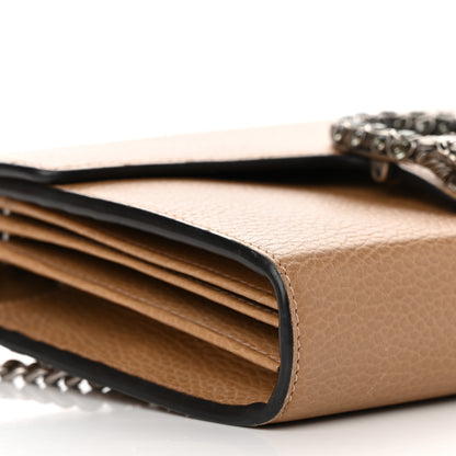 Gucci Dollar Calfskin Crystal Mini Dionysus Chain Wallet Natural Tan Black Diamond 9 of 11