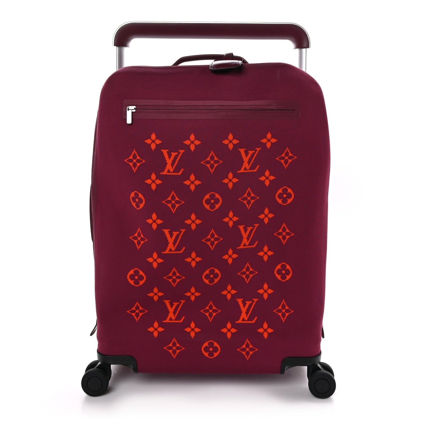 LOUIS VUITTON Knit Monogram Horizon Soft 55 Suitcase Fuchsia