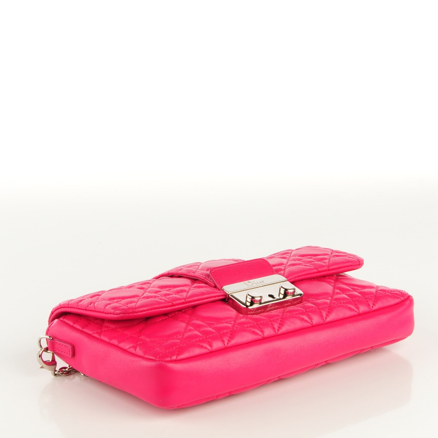 Christian Dior Lambskin Cannage New Lock Pouch Fuchsia 4 of 7