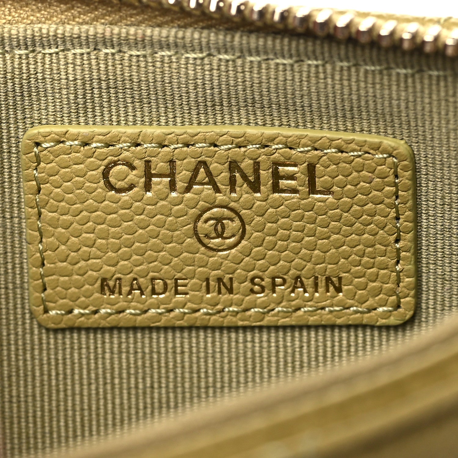 Chanel Caviar Quilted Flap Zip Card Holder Green 6 of 8