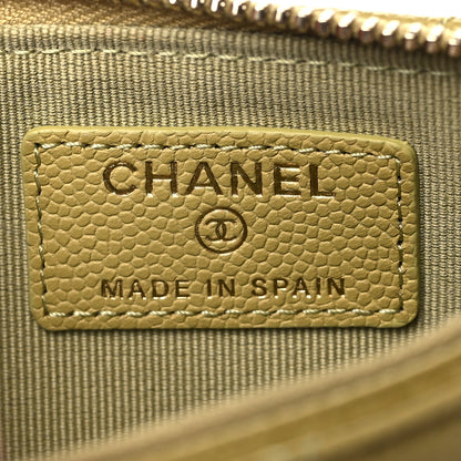 Chanel Caviar Quilted Flap Zip Card Holder Green 6 of 8