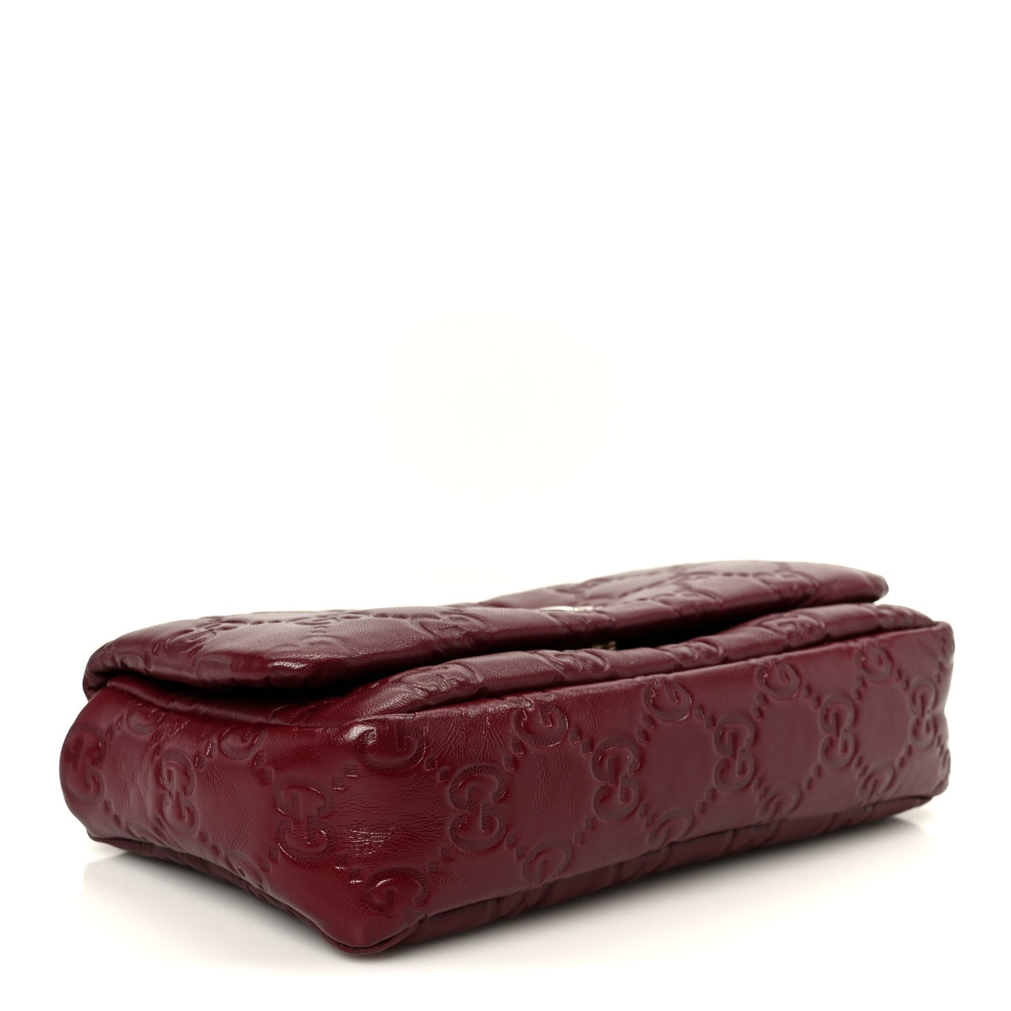 Lambskin Embossed Mini GG Milano Top Handle Shoulder Bag Rosso Ancora