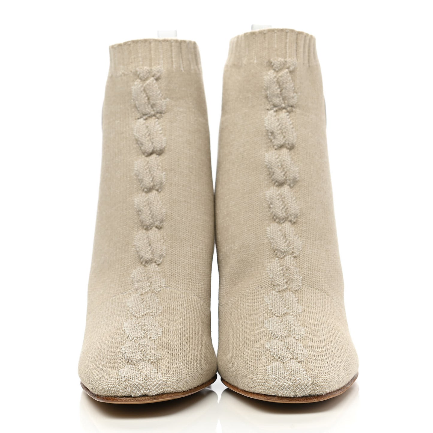 Knit Calfskin Volver 60 Ankle Boots 39 Nocciola