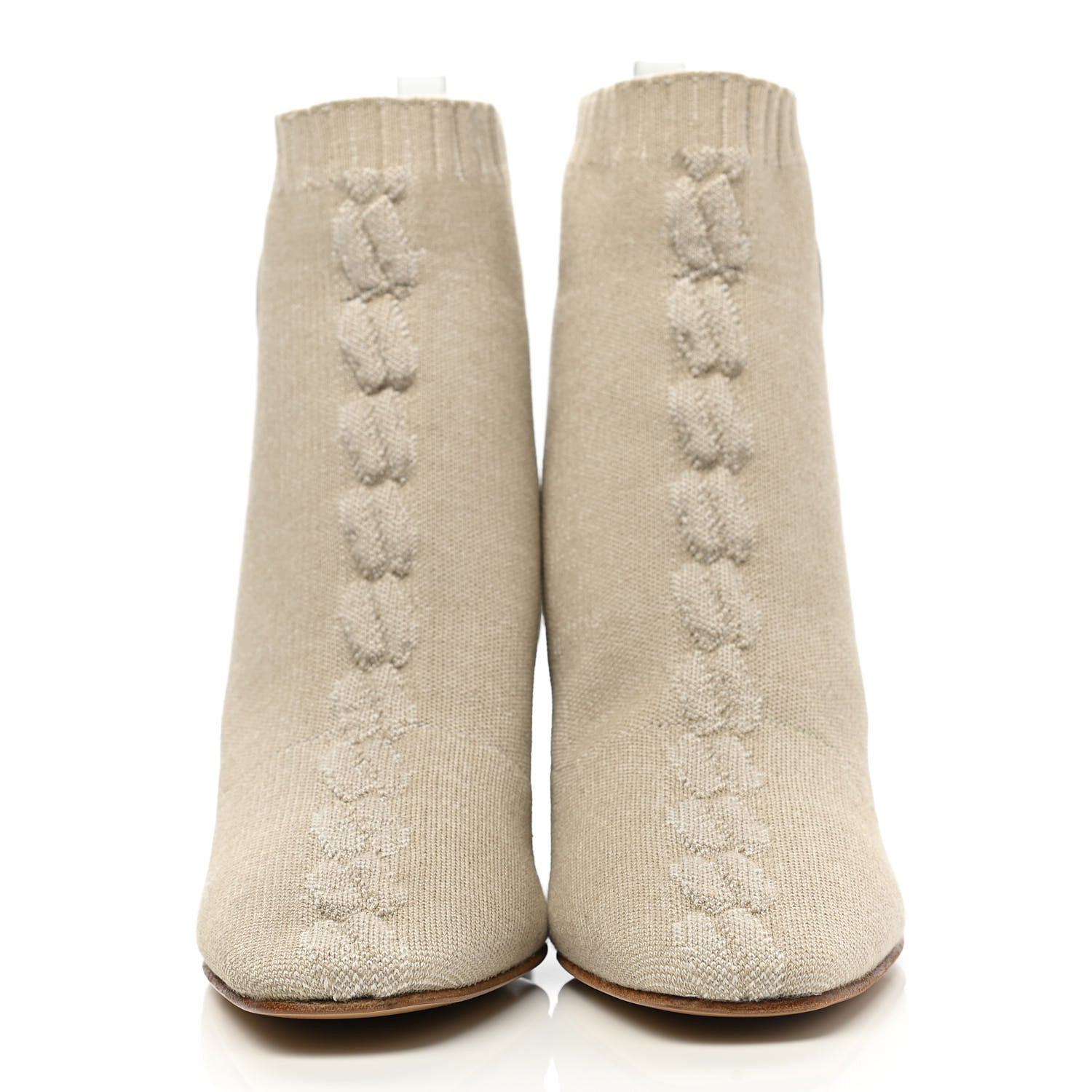 Hermes Knit Calfskin Volver 60 Ankle Boots 39 Nocciola 2 of 10