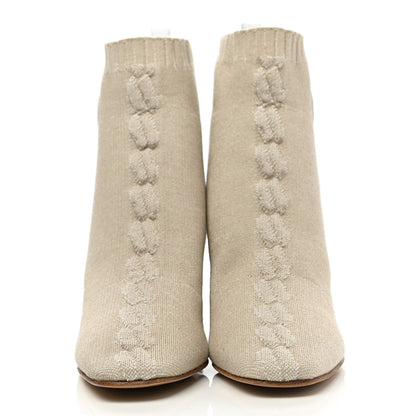 Hermes Knit Calfskin Volver 60 Ankle Boots 39 Nocciola 2 of 10