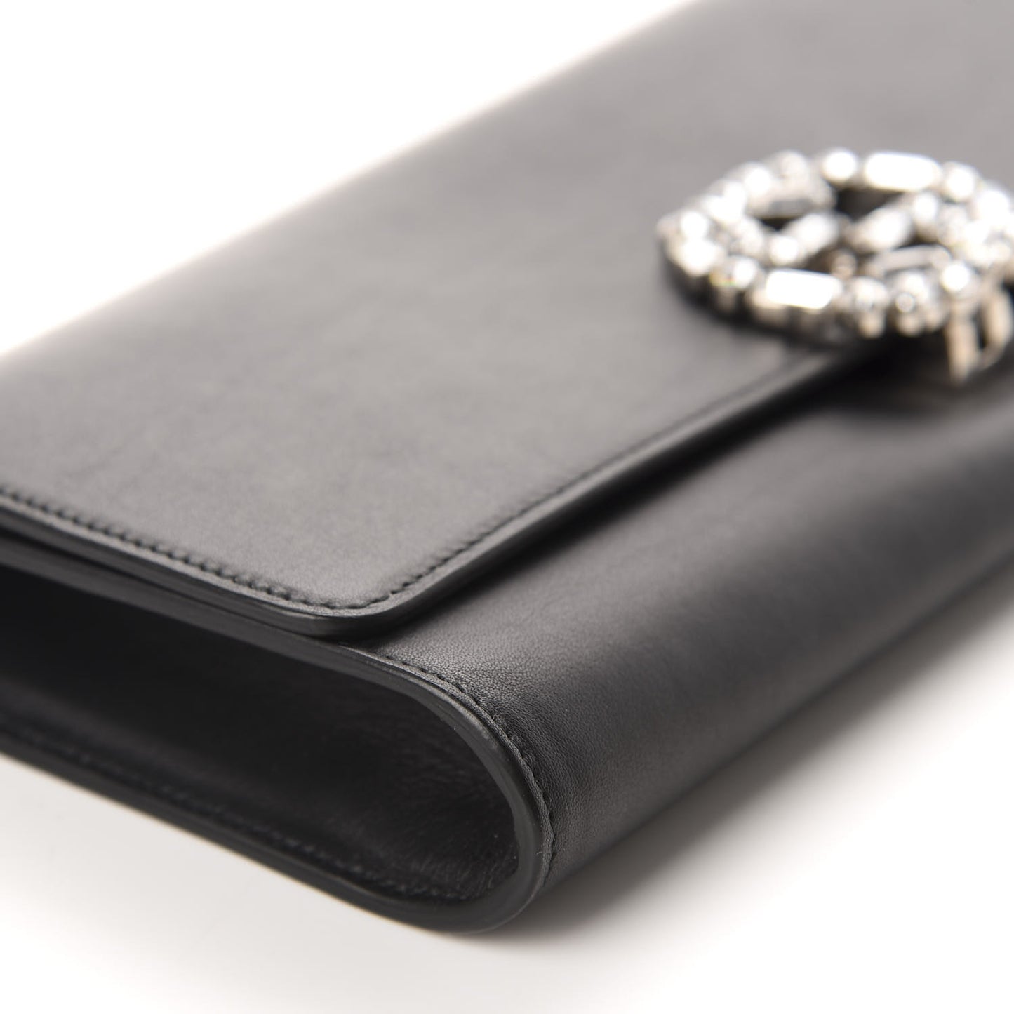 Calfskin Crystal GG Sparkling Clutch Black