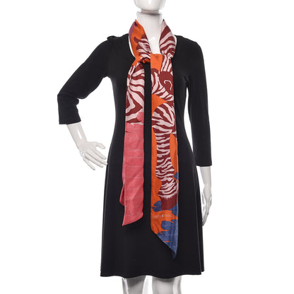 Hermes Silk Zebra Pegasus Maxi Twilly 2 of 5