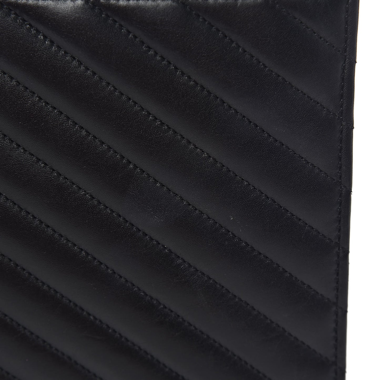 Smooth Calfskin Matelasse Chevron Large Monogram Satchel Black
