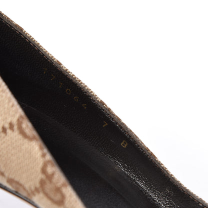 Gucci Monogram Malaga Kid Pumps 7 Biege Ebony Cocoa 12 of 12