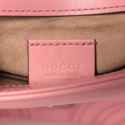 Gucci Calfskin Matelasse Mini GG Marmont Top Handle Shoulder Bag Wild Rose 6 of 17