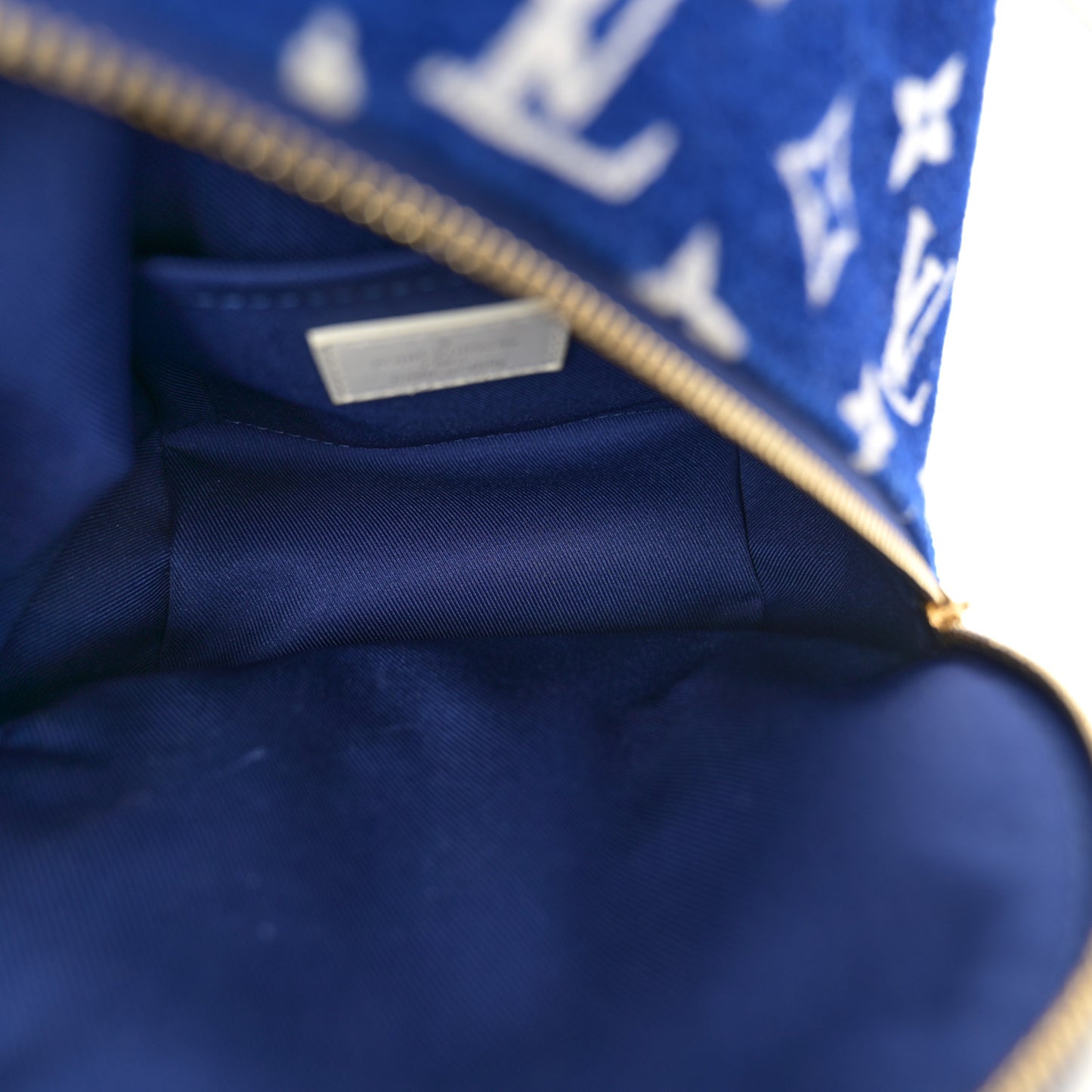 Jacquard Velvet Monogram Palm Springs Backpack Mini Blue