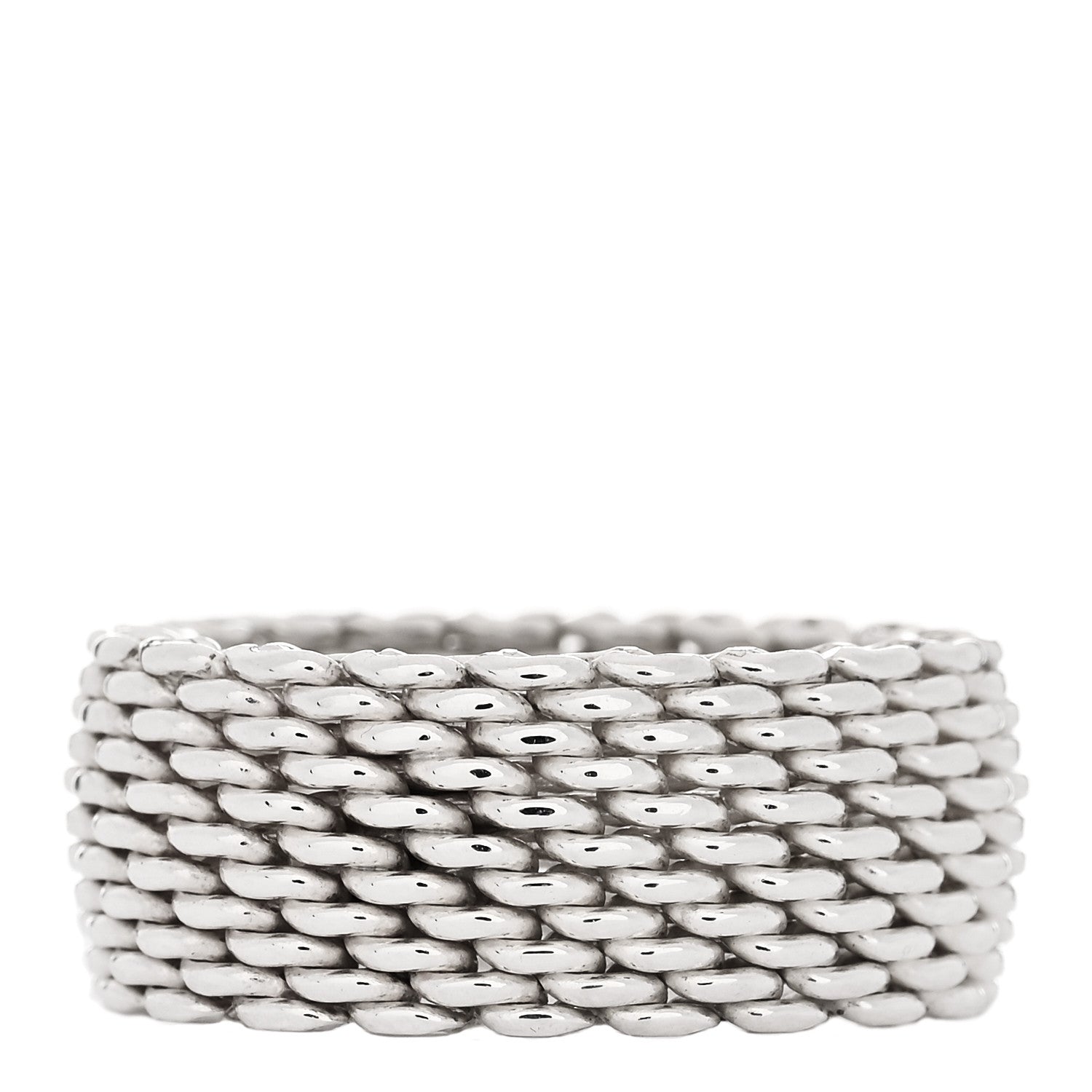 Tiffany Sterling Silver Somerset Mesh Ring 52 6 3 of 4