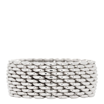 Tiffany Sterling Silver Somerset Mesh Ring 52 6 3 of 4