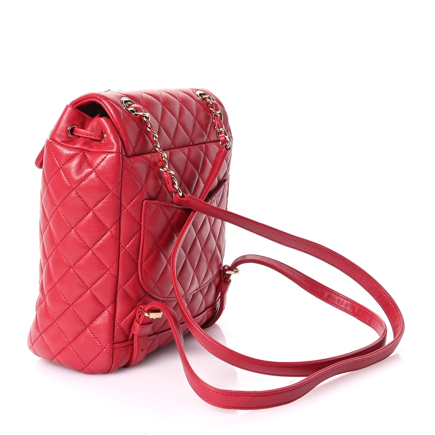 Lambskin Quilted Small Urban Spirit Backpack Red