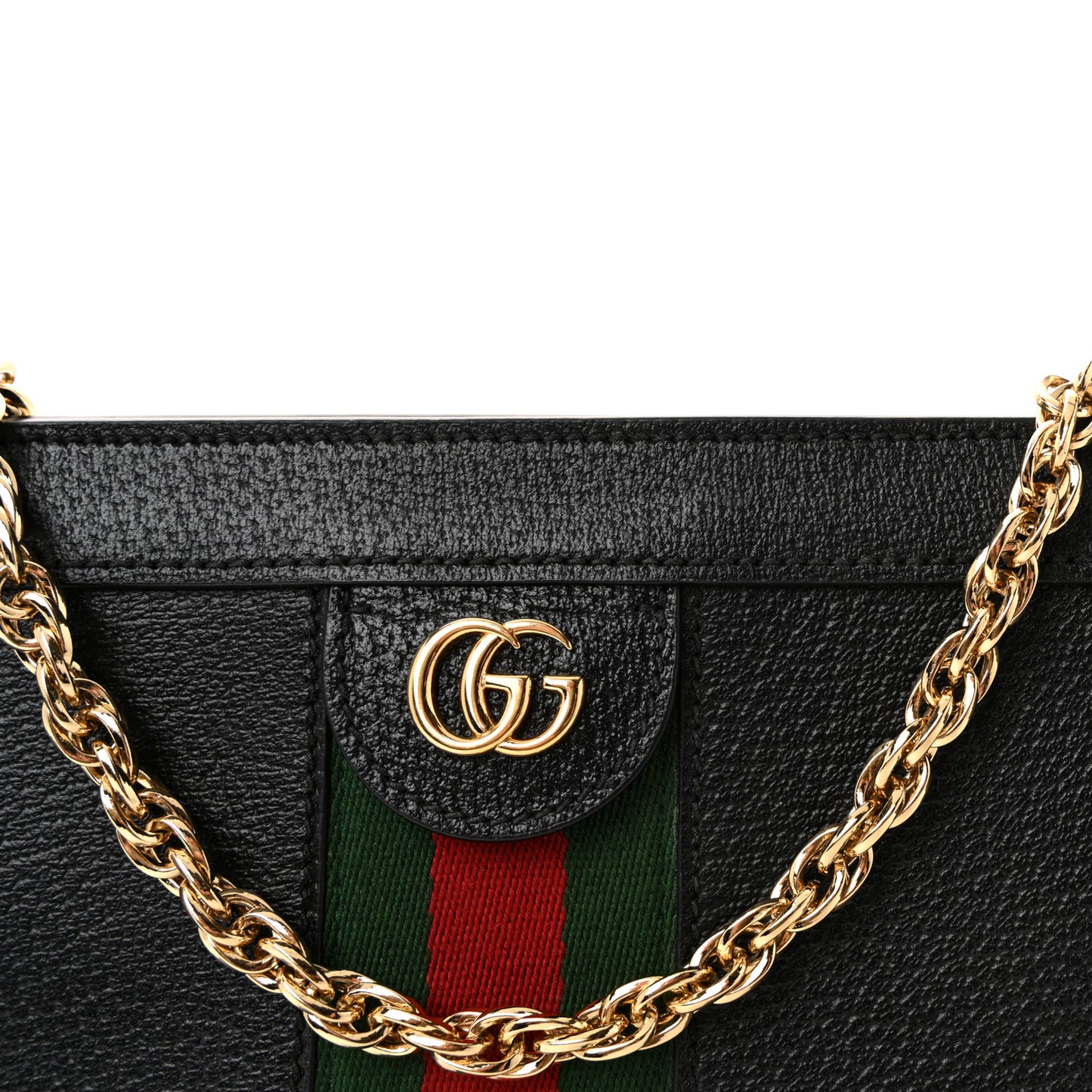 Calfskin GG Web Small Ophidia Chain Shoulder Bag Black