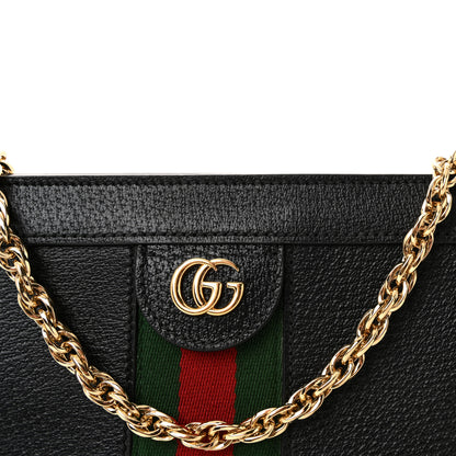 Gucci Calfskin GG Web Small Ophidia Chain Shoulder Bag Black 7 of 10