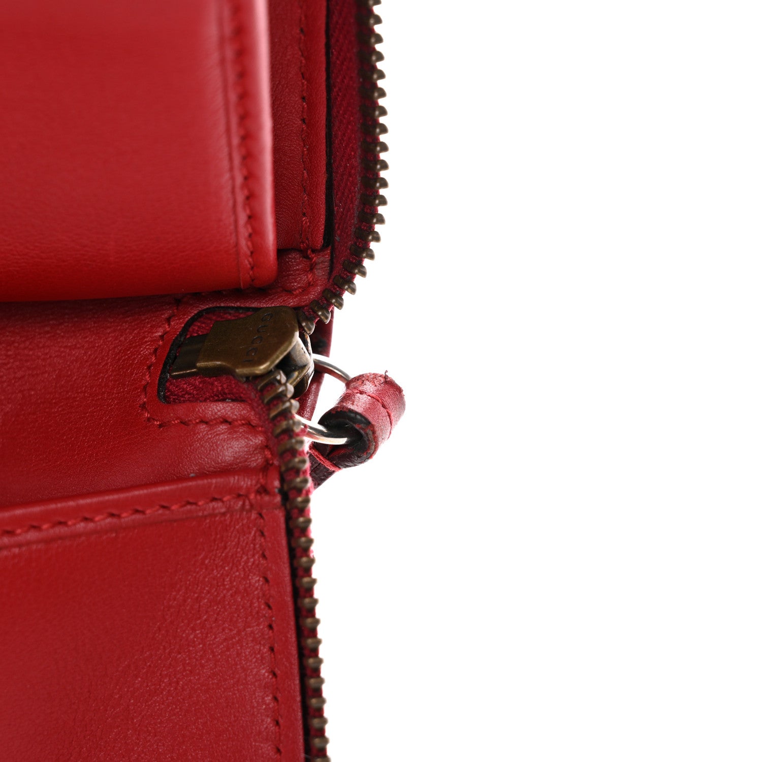 Gucci Calfskin Matelasse GG Marmont Zip Around Wallet Hibiscus Red 8 of 13