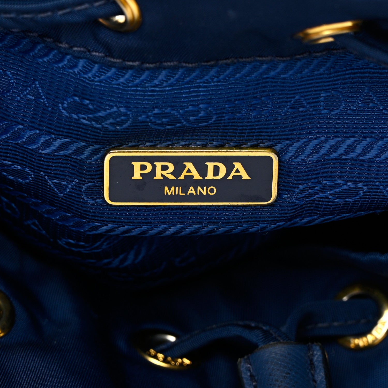 Prada Saffiano Tessuto Nylon Vela Bucket Wristlet Blue 6 of 16
