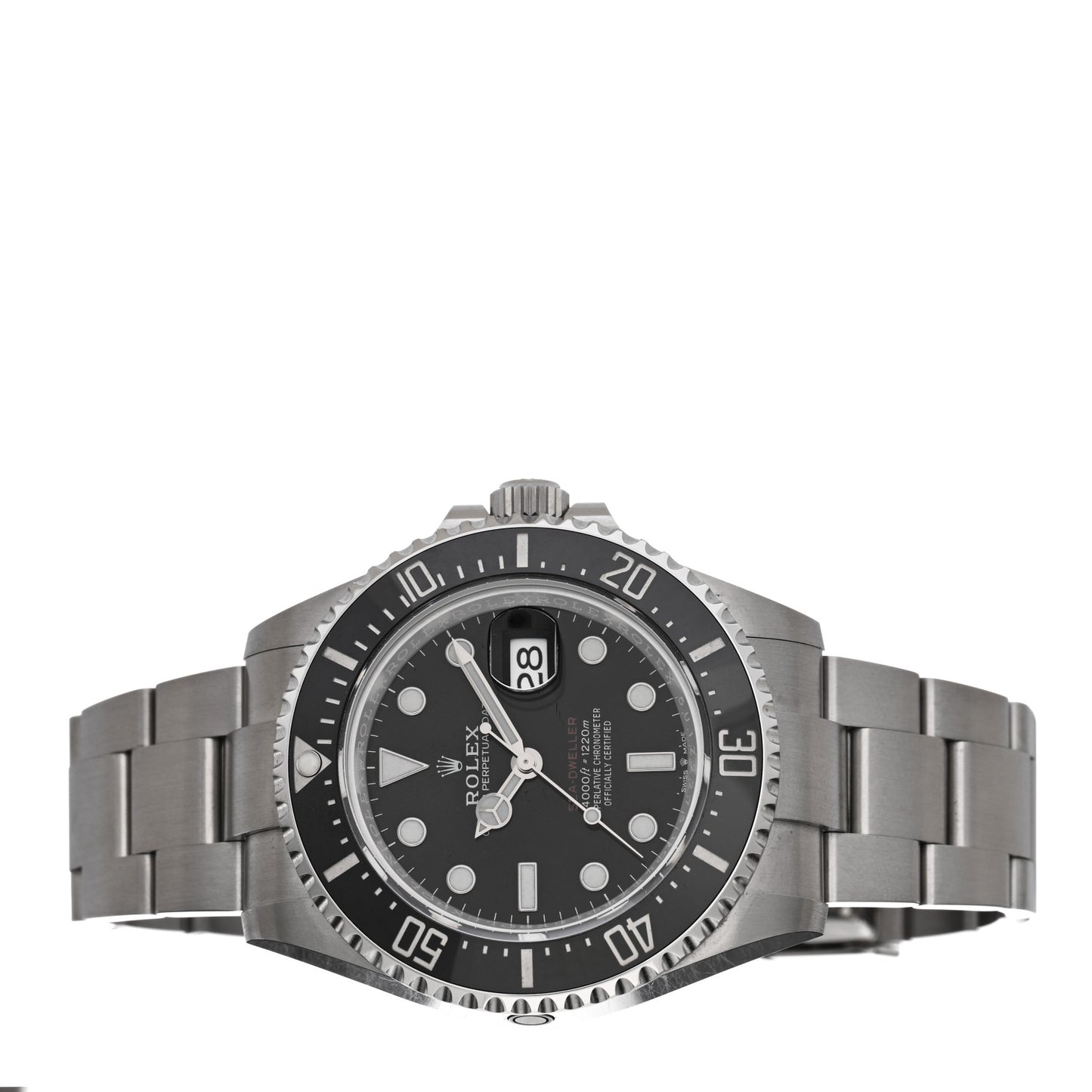 Stainless Steel 43mm Oyster Perpetual Date Sea-Dweller Watch Black 126600